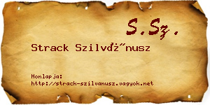 Strack Szilvánusz névjegykártya